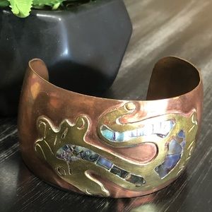 SALE! Abalone Seahorse Cuff Bracelet
